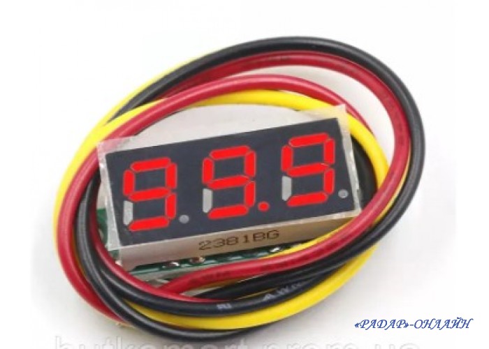 Вольтметр DC 0-100В (без корпусу) червоний 0,28"