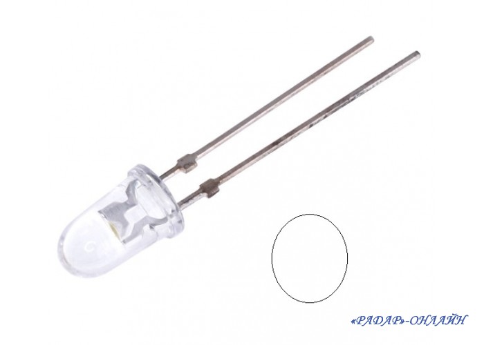 Светодиод ARL-5613UWW 5мм белый 50мКд