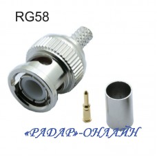 BNC вилка кабельна під обжим RG-58
