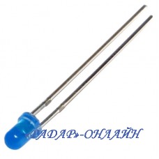 Светодиод 3мм синий цветной 50мКд