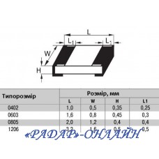 Резистор SMD_0402 0 Ом (перемичка)