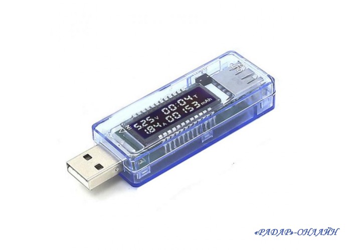 USB тестер 4 в 1 (амперметр, вольтметр, измеритель емкости) KWS-V2.0