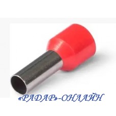 Наконечник трубчатий, гніздо Ø10мм, iзольований червоний