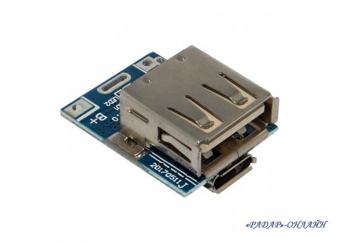 Модуль PowerBank, microUSB-USB 5В 1А
