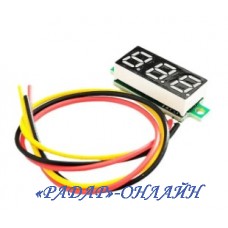 Вольтметр DC 0-100В (без корпусу) жовтий 0,28"