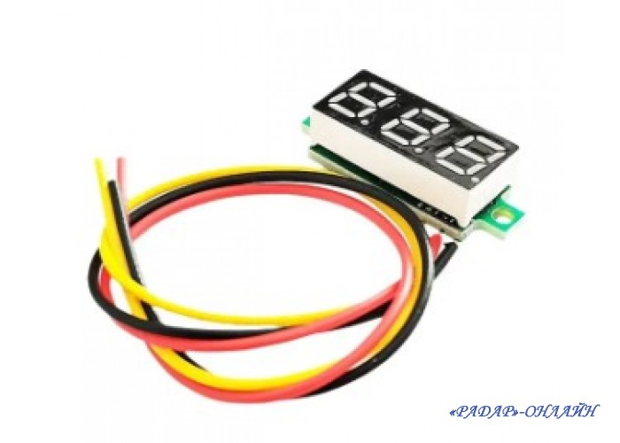 Вольтметр DC 4,5-30В (без корпусу) жовтий 0,28"