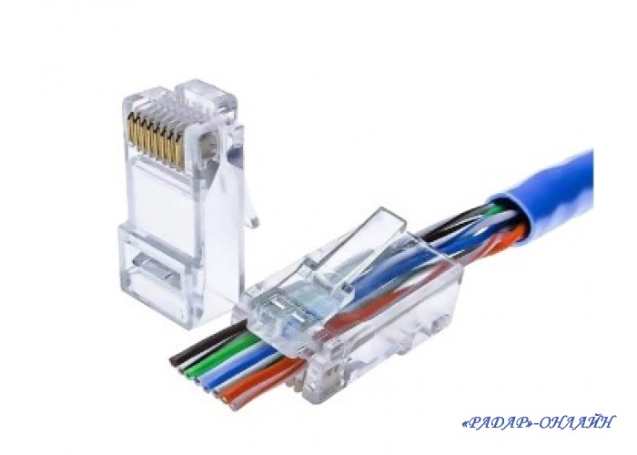 RJ45 (P8C8) Cat.5, наскрізні отвори