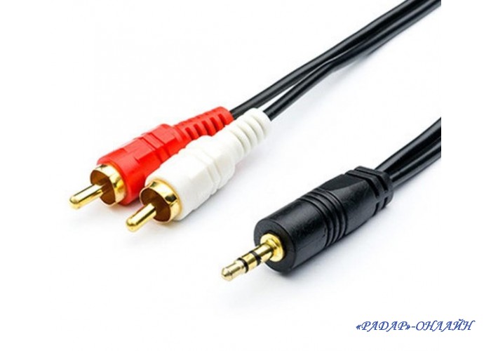 Шнур 2RCA - 3,5стерео штекер - штекер 2.4м