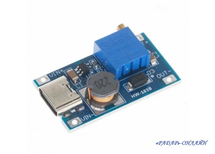 Модуль MT3608 DC-DC преобразователь повышающий (Type-C)