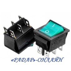 Перемикач N16 22x31 зелений (сдвоєний з підсвіткою)