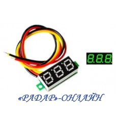Вольтметр DC 4,5-30В (без корпусу) зелений 0,28"