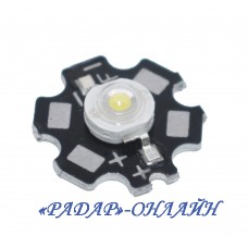 Світлодіод 1Вт білий холодний на радіаторі